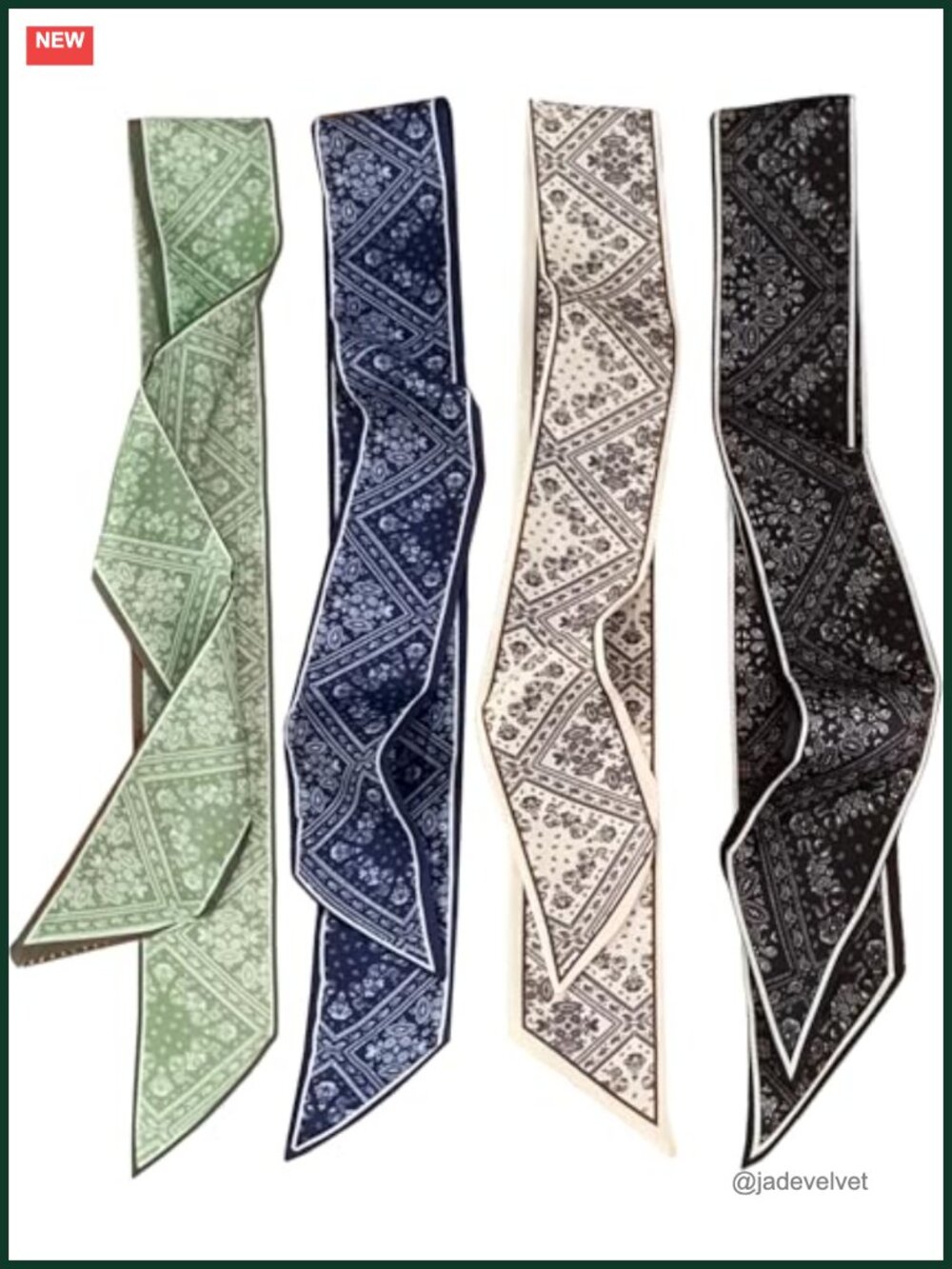 4 Pcs Floral Satin Scarves for Women - Versatile Neck Head Hair Accessories